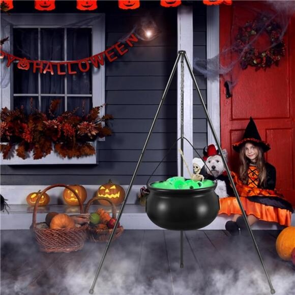 Halloween Decorations Outdoor Indoor,Large Witches Cauldron on 52" Tripod - Picture 6 of 7